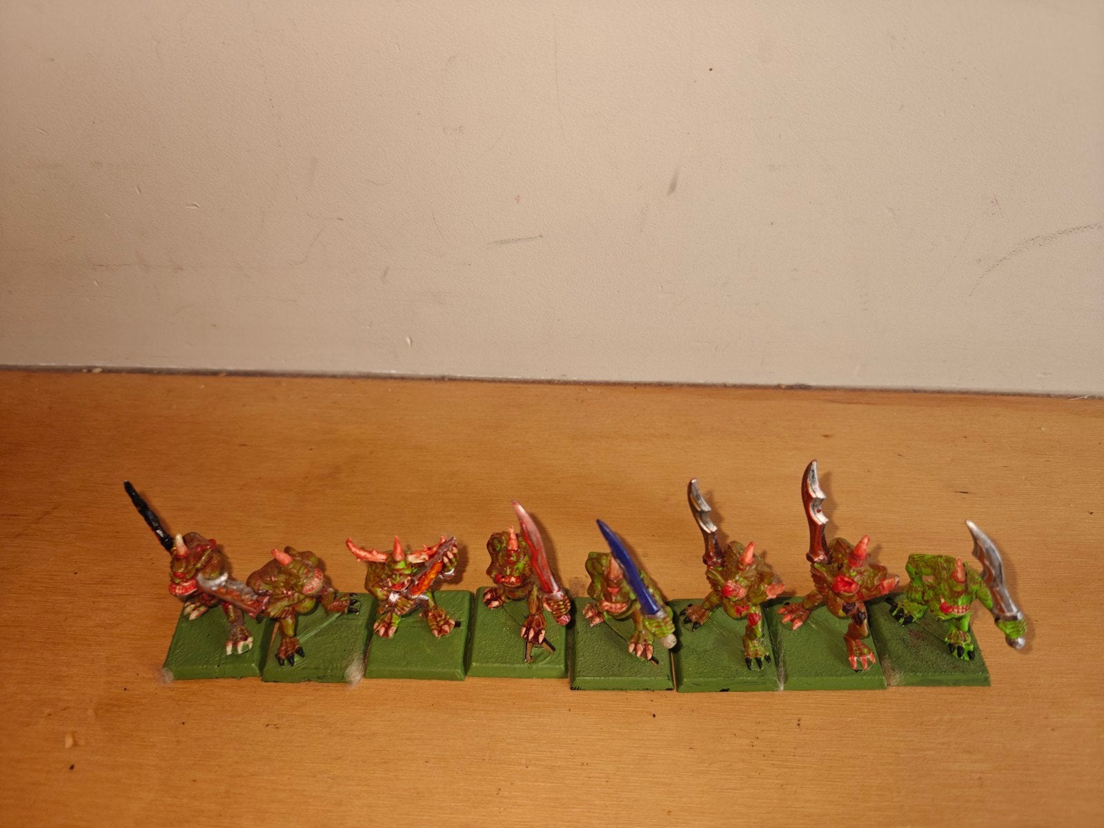 Warhammer Fantasy Chaos Daemons - Geverfde Plague Bearers, Gebruikt, Figuurtje(s), Warhammer, Ophalen of Verzenden