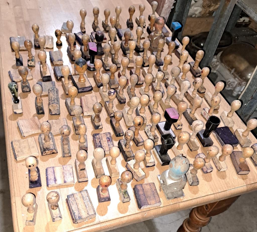 stempels oude houten stempels decoratie, Verzenden