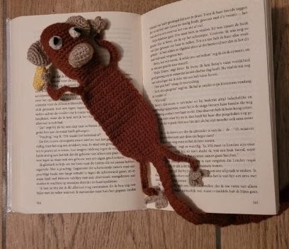 gehaakte boekenlegger aapje, Ophalen of Verzenden, Nieuw, Haken, Overige typen