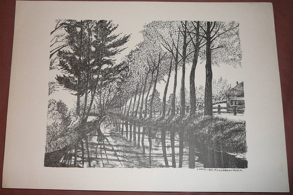 reproduktie tekening 1975, Antiek en Kunst, Kunst | Tekeningen en Foto's, Ophalen of Verzenden, Reproductie