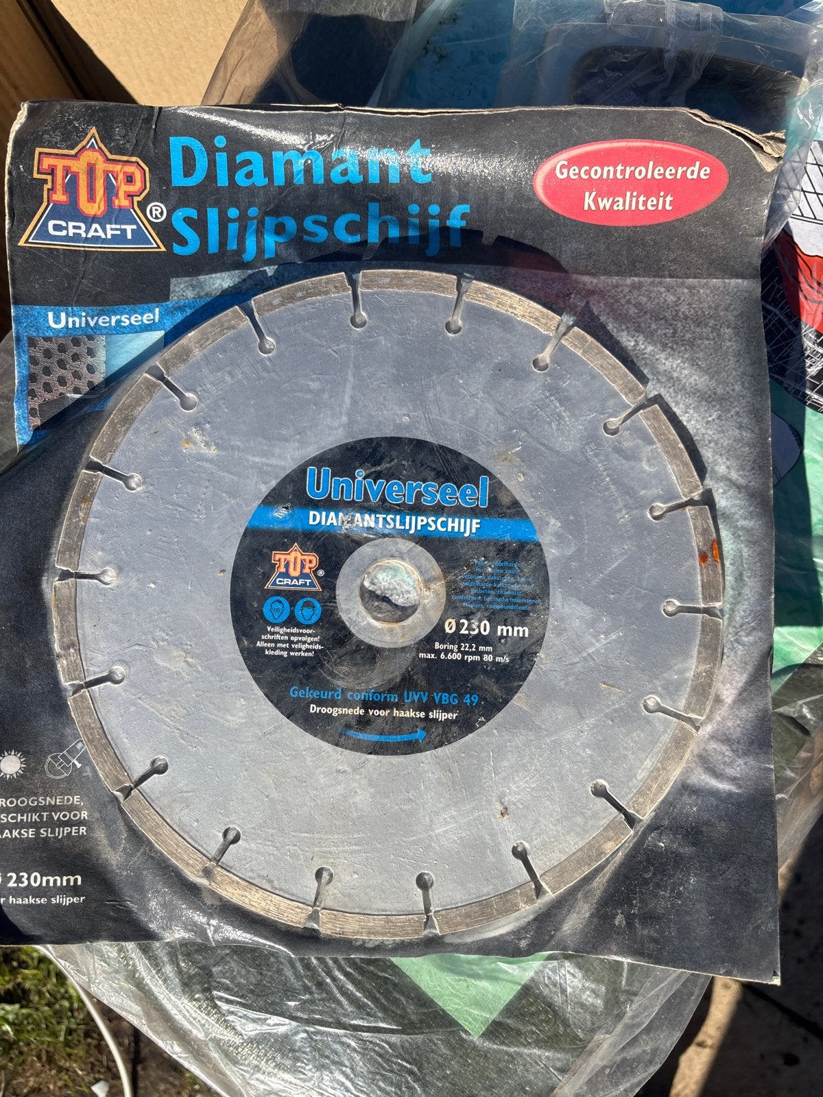 TOP CRAFT Universele Diamant Slijpschijf Ø230mm, Doe-het-zelf en Verbouw, Ophalen, Nieuw, Overige typen