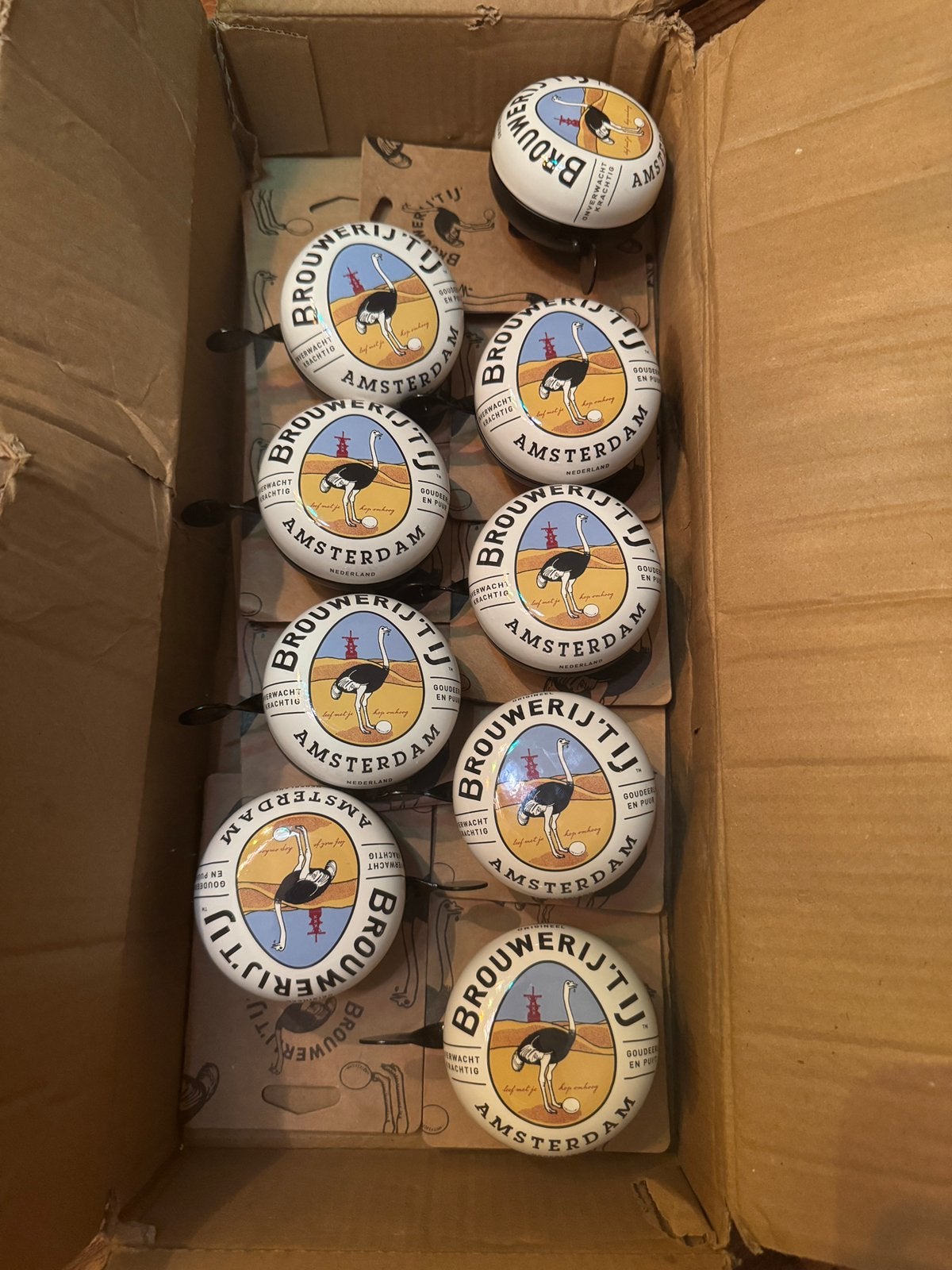 9x nostalgische rexlame fietabel brouwerij ‘t ij Amsterdag, Verzamelen, Biermerken, Ophalen, Nieuw, Overige typen, Overige merken