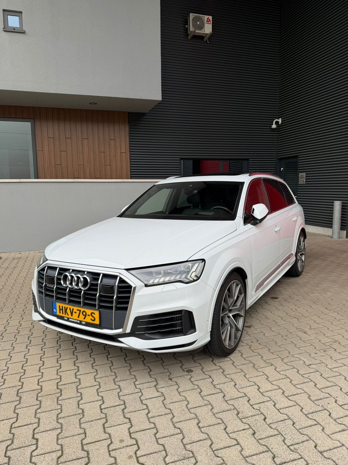 Audi Q7 55 Tfsi e 381pk Quattro Tiptronic 2021 Wit, Auto's, Audi, Automaat, Adaptive Cruise Control, Zwart, 2995 cc