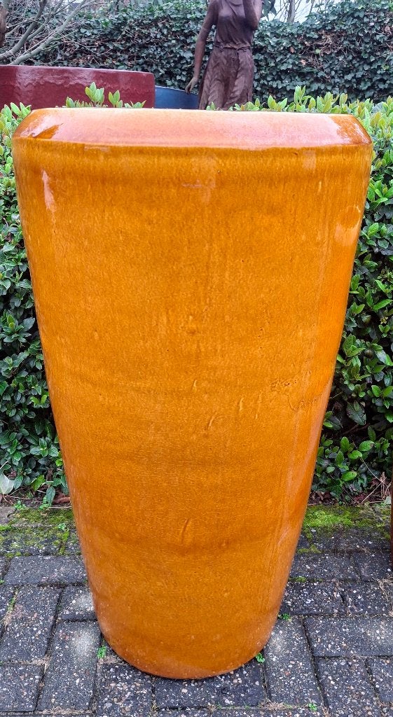 Zeer grote geglazuurde potten hellas 4 kleuren en 3 maten., Ophalen, 40 cm of meer, Rond, Nieuw