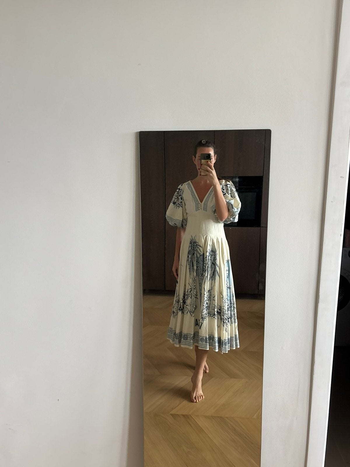 ALÉMAIS Villa Romantica Midi Dress AU 6 / XS Designer Jurk, Blauw, Nieuw, Ophalen of Verzenden, Maat 36 (S)