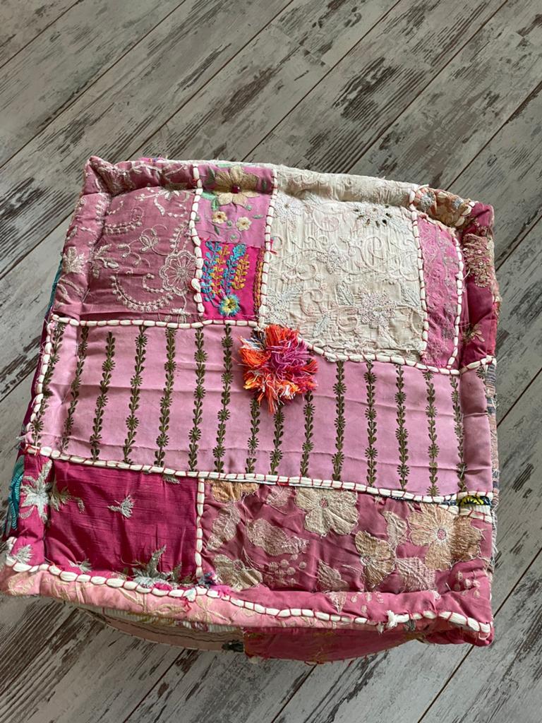 Hocker/poef ( indiaas ) 40x40, Ophalen, Gebruikt, Vierkant, Minder dan 50 cm