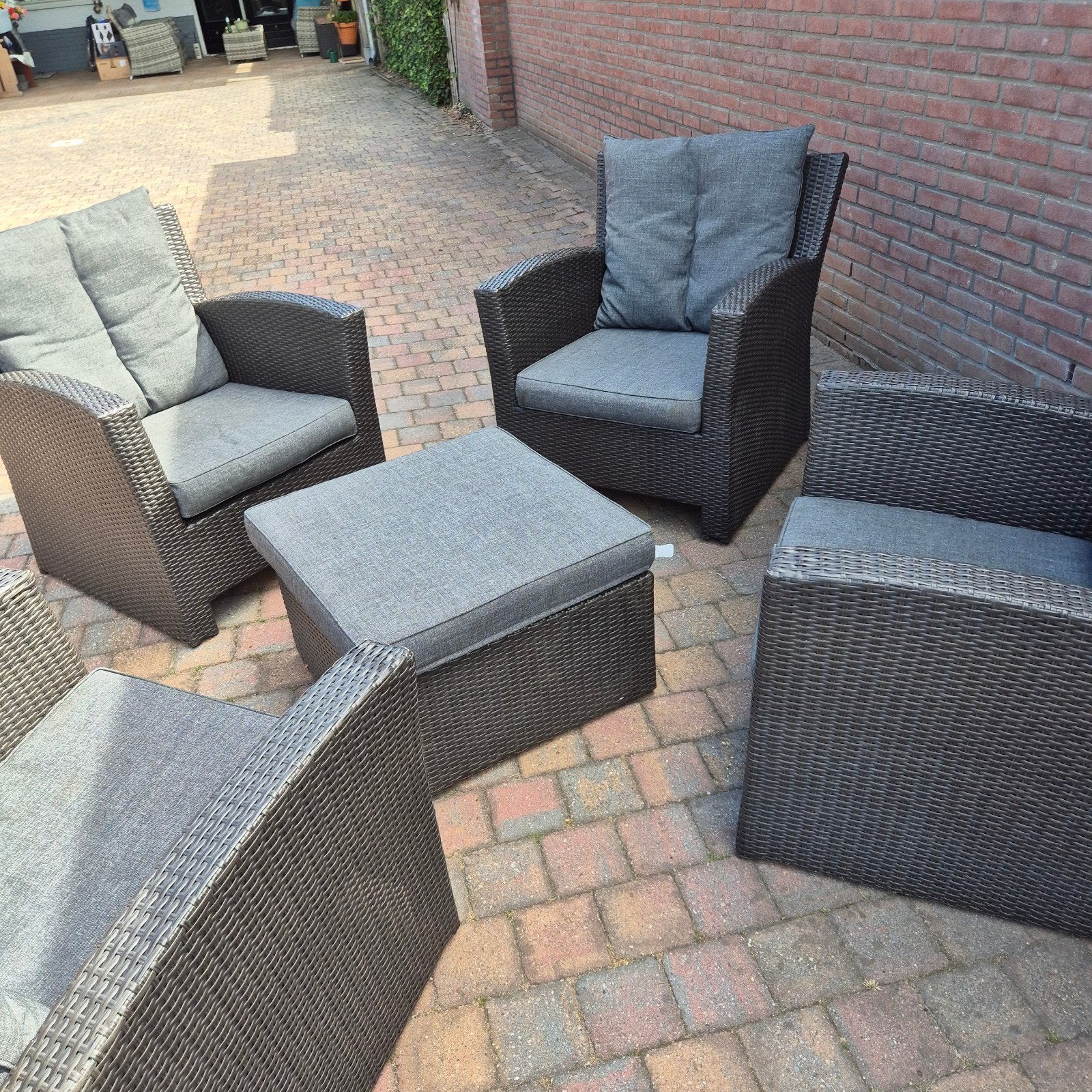 Forza lounge stoelen en hocker, Tuin en Terras, Ophalen, 4 zitplaatsen, Gebruikt, Hocker