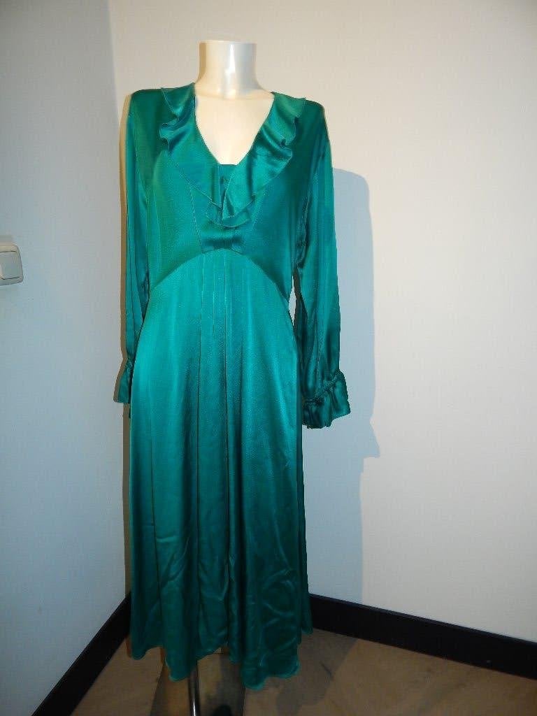 Forte Forte zijde maxi dress elegant roesje hals mt 3/40