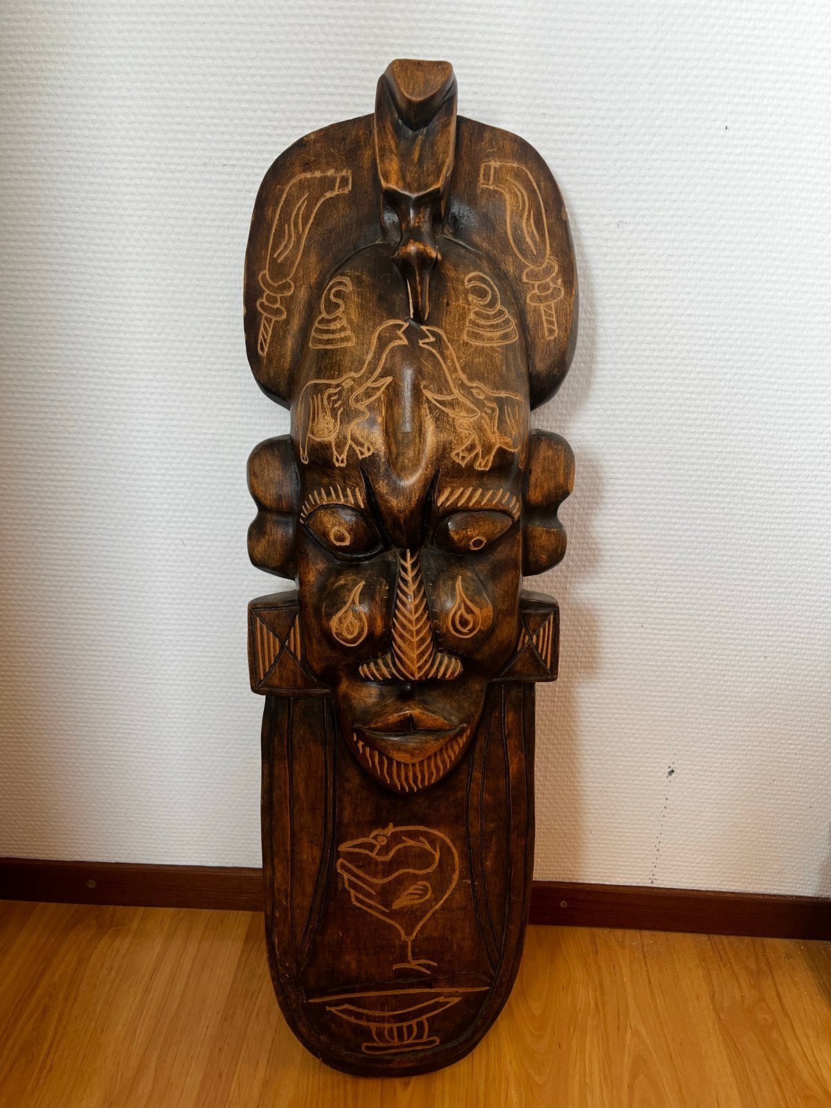 Uniek handgesneden houten masker - Afrikaanse kunst, Ophalen