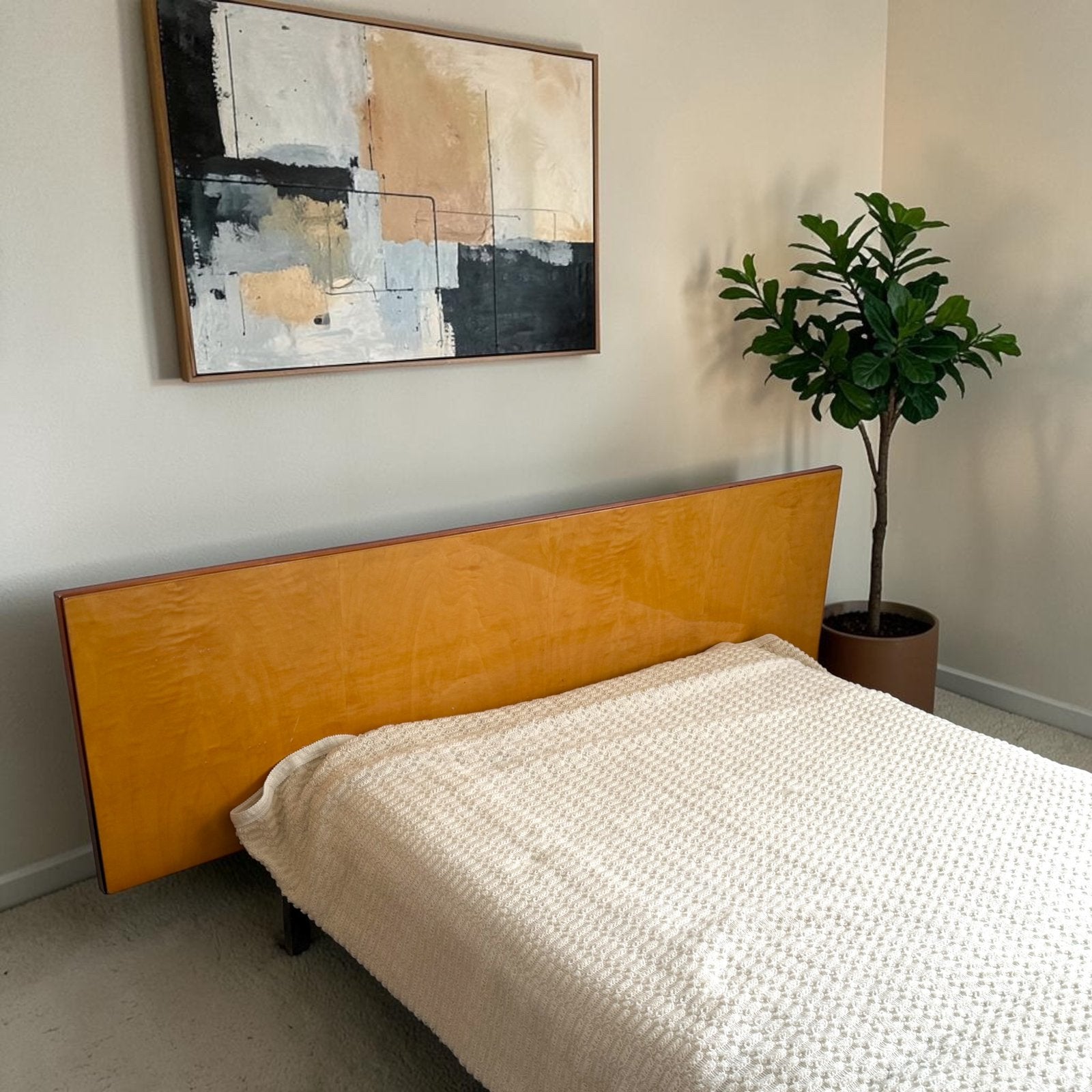 Vintage jaren 60 bed | vintage tijfelaar | hoogglans bed, Huis en Inrichting, Slaapkamer | Bedden, Ophalen, Gebruikt, Vintage