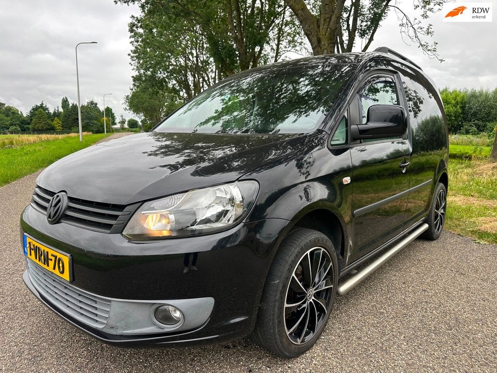 Volkswagen Caddy 1.6 TDI|trekhaak|half leder|automaat dsg, Auto's, Euro 5, Gebruikt, Zwart, 4 cilinders