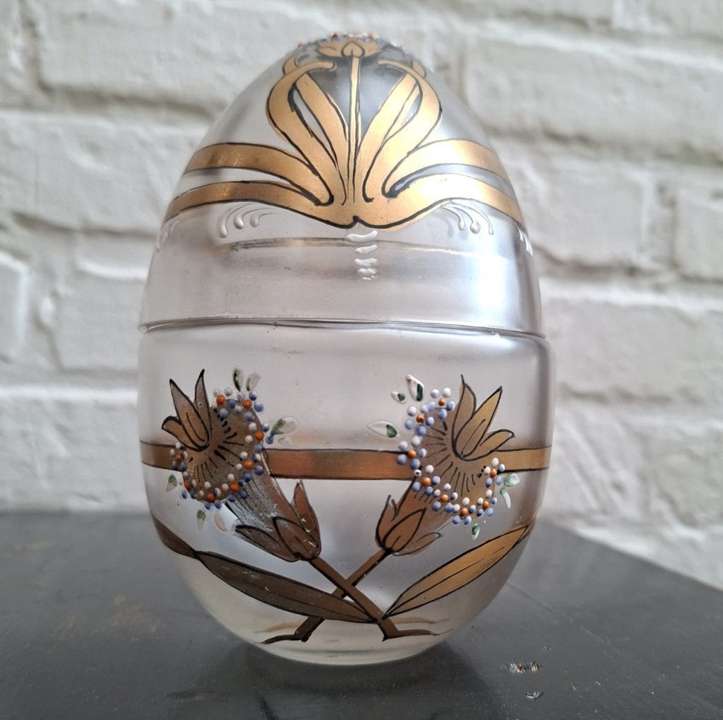 Bonbonnières / boite en verre émaillé, mat glazen schaaltje, Ophalen of Verzenden