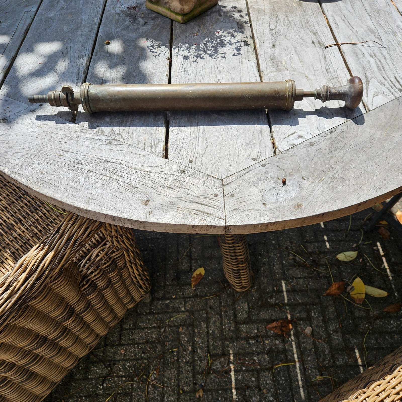 Antieke koperen fiets of hand pomp., Ophalen of Verzenden