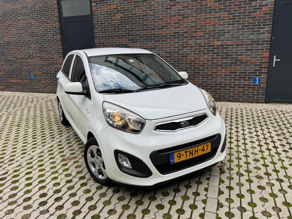 Kia Picanto 1.2 Cvvt 5-DRS 2014 Wit, Auto's, Voorwielaandrijving, Stof, Zwart, 4 cilinders