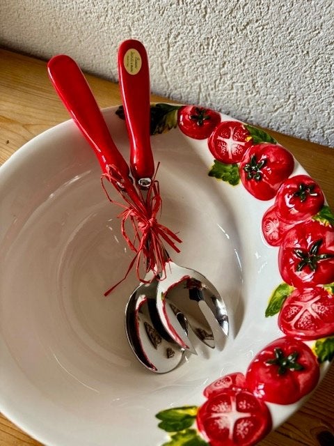 Mooie schaal tomaten met bestek, Antiek en Kunst, Ophalen