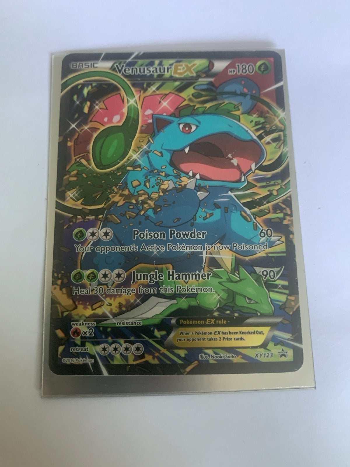 Venusaur EX Pokémon Kaart XY123 - Zeldzaam en Krachtig, Ophalen, Zo goed als nieuw, Losse kaart