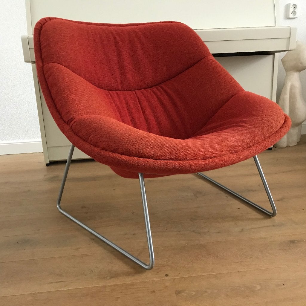 Artifort F558 F 558 Oyster slede fauteuil stoel design, Gebruikt, 75 tot 100 cm, Ophalen of Verzenden, Nvt