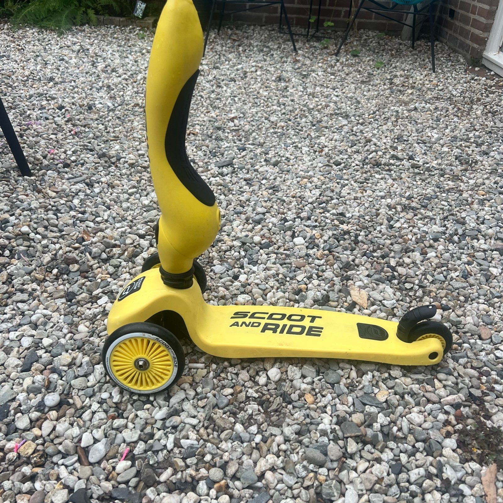 Scoot and Ride Highwaykick 1 - Geel loopfiets en step, Fietsen en Brommers, Steps, Ophalen, Gebruikt, Gewone step