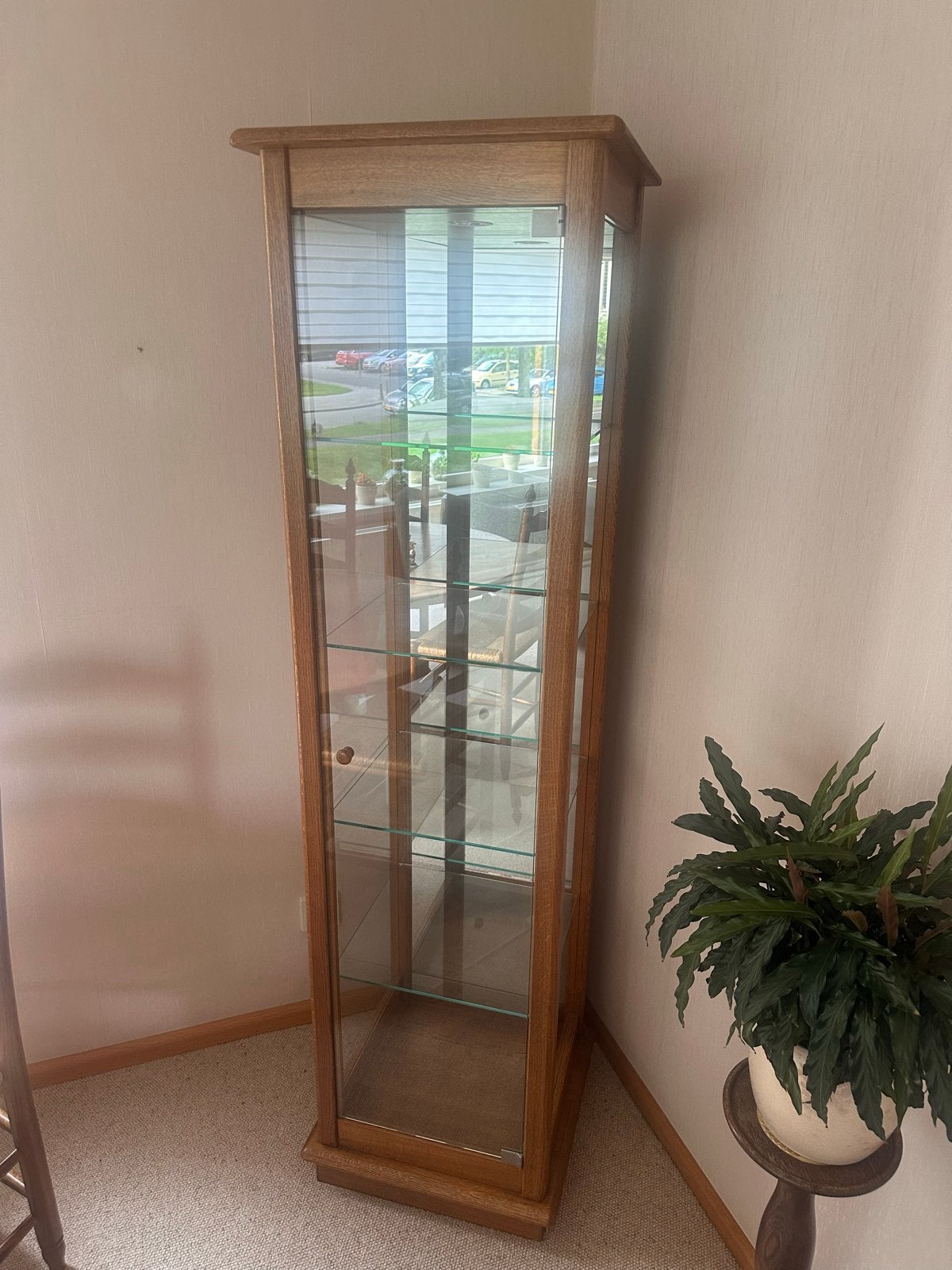 Glazen vitrinekast met verlichting, 180x45x45 cm, Ophalen, Met plank(en), Minder dan 50 cm, 150 tot 200 cm