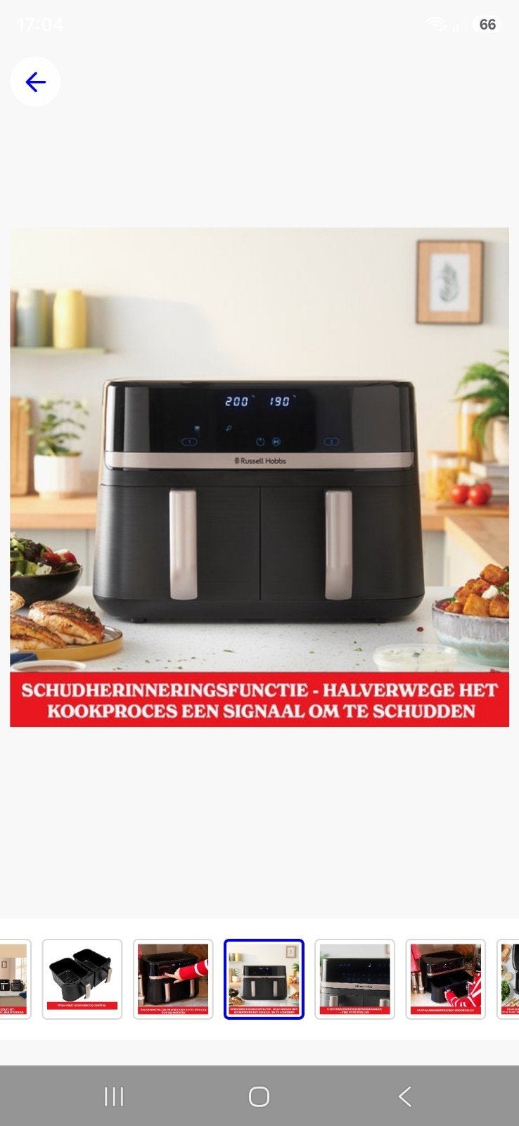 Bijna nieuwe airfryer van het topmerk Russell Hobbs, Ophalen, Zo goed als nieuw, Airfryer XXL