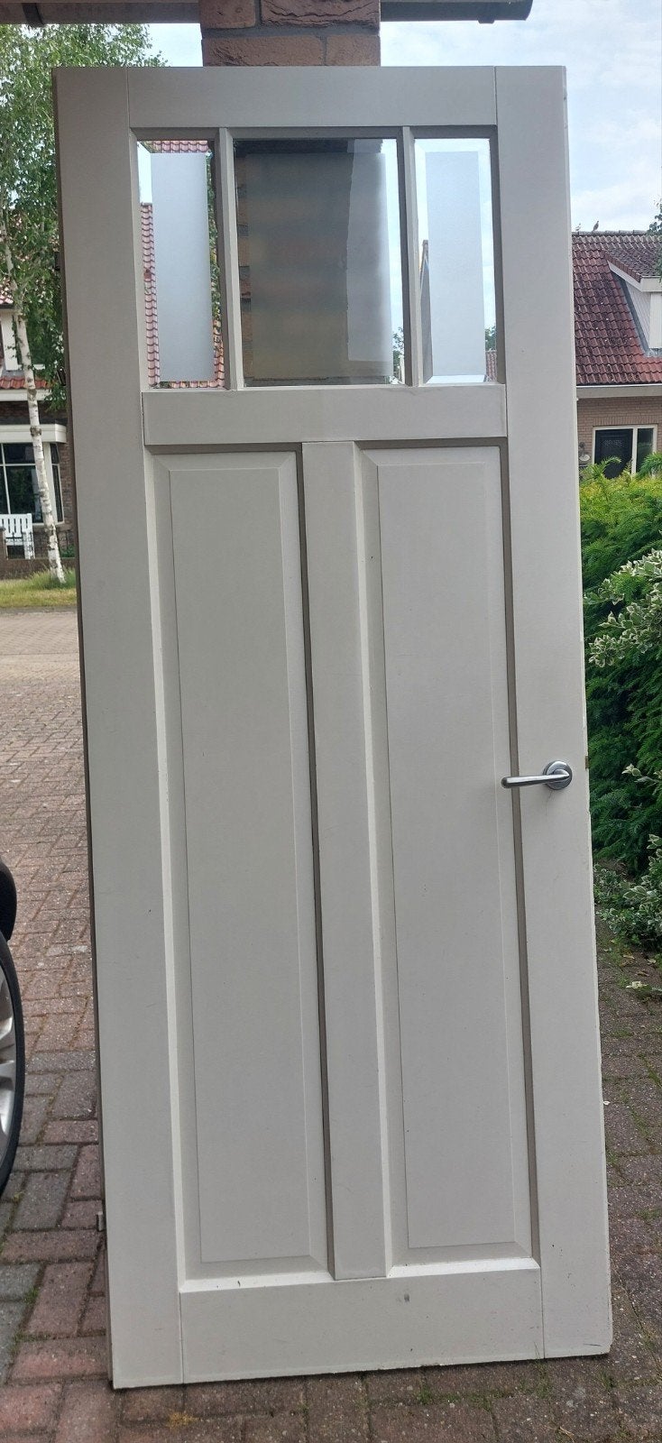 Binnendeur met glas 90x230 cm, Ophalen of Verzenden, Glas, Binnendeur, 200 tot 215 cm