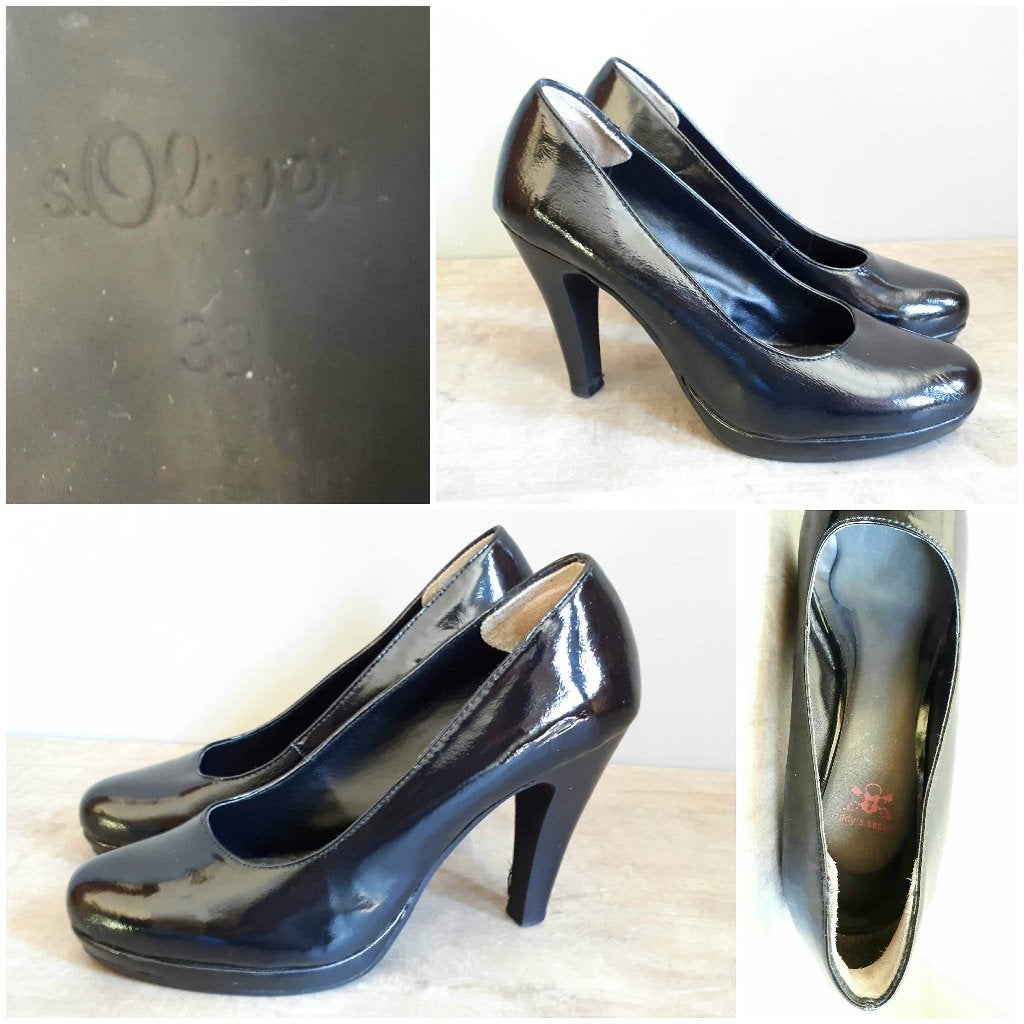 S Oliver pumps maat 39 lak zwart, Pumps, Zwart, Ophalen of Verzenden, S.Oliver