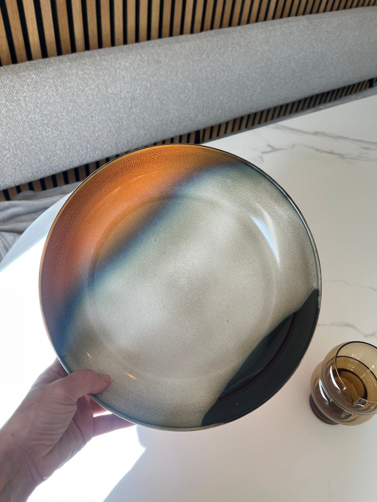 Mooie serveerschaal HKliving, diameter 27 cm, Ophalen, Zo goed als nieuw, Overige merken, Schaal of Schalen