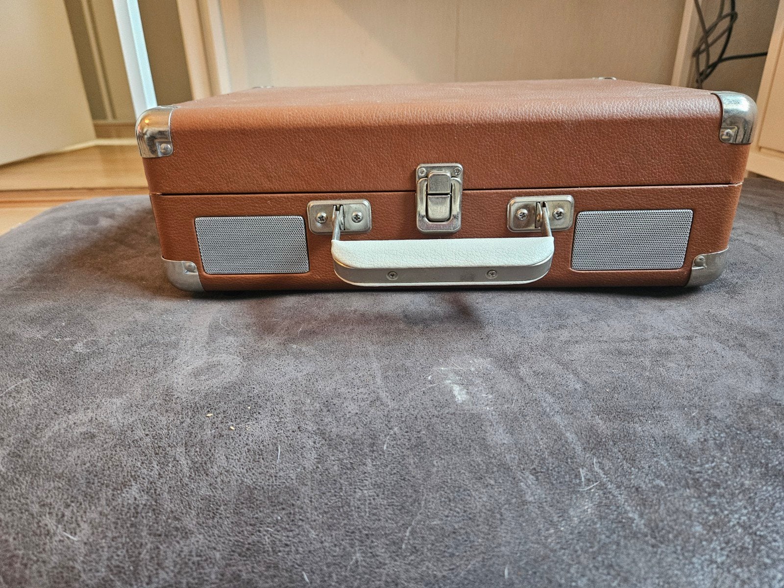 Vintage Vinyl Platenspeler Koffer - Bruin, Ophalen, Gebruikt, Platenspeler, Overige merken