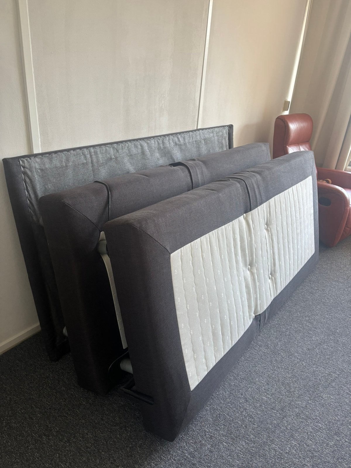Gratis elektrische boxspring, Huis en Inrichting, Slaapkamer | Boxsprings, Ophalen, Gebruikt, Zwart, Tweepersoons
