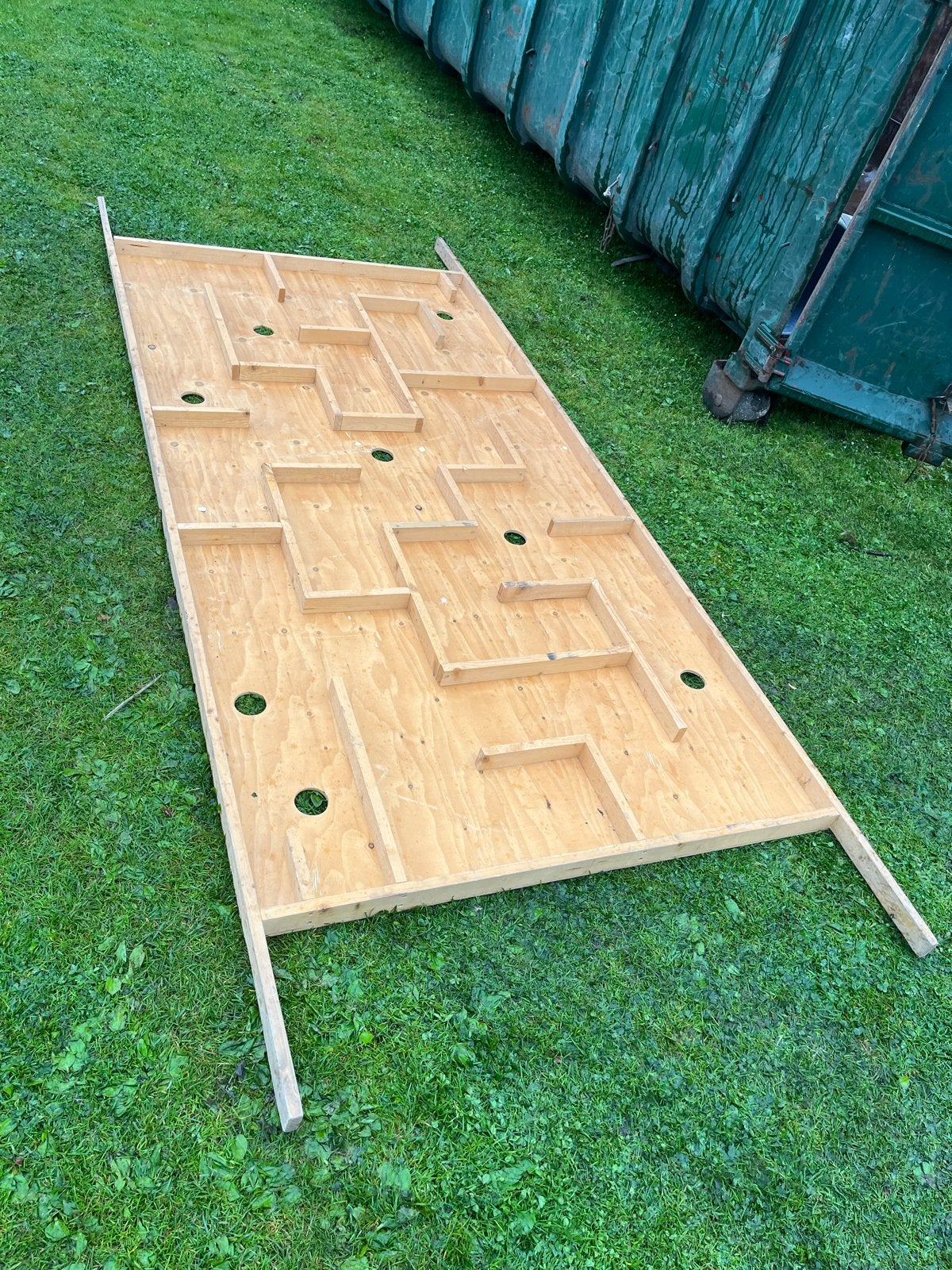 Groot houten labyrint spel voor buiten, Ophalen of Verzenden, Gebruikt