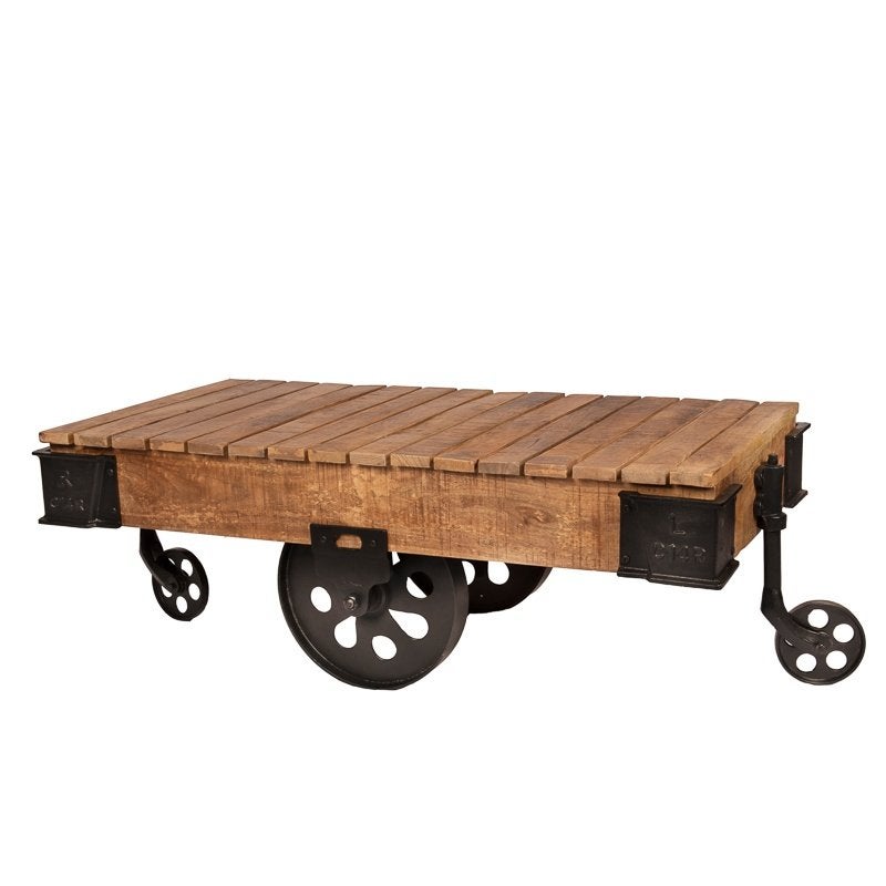 Salontafel Industrieel Mangohout IJzer Wijnkar Wijntafel, Info@dehanzeherten.nl, Nieuw, De Hanze 2, 6049 HZ Herten, Industrieel, Antiek, Vintage
