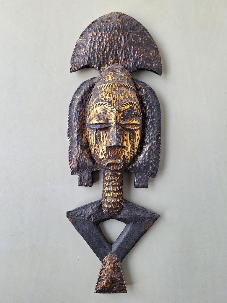grote kota bakota reliekschrijn hout koper Gabon Afrika 69cm, Ophalen of Verzenden