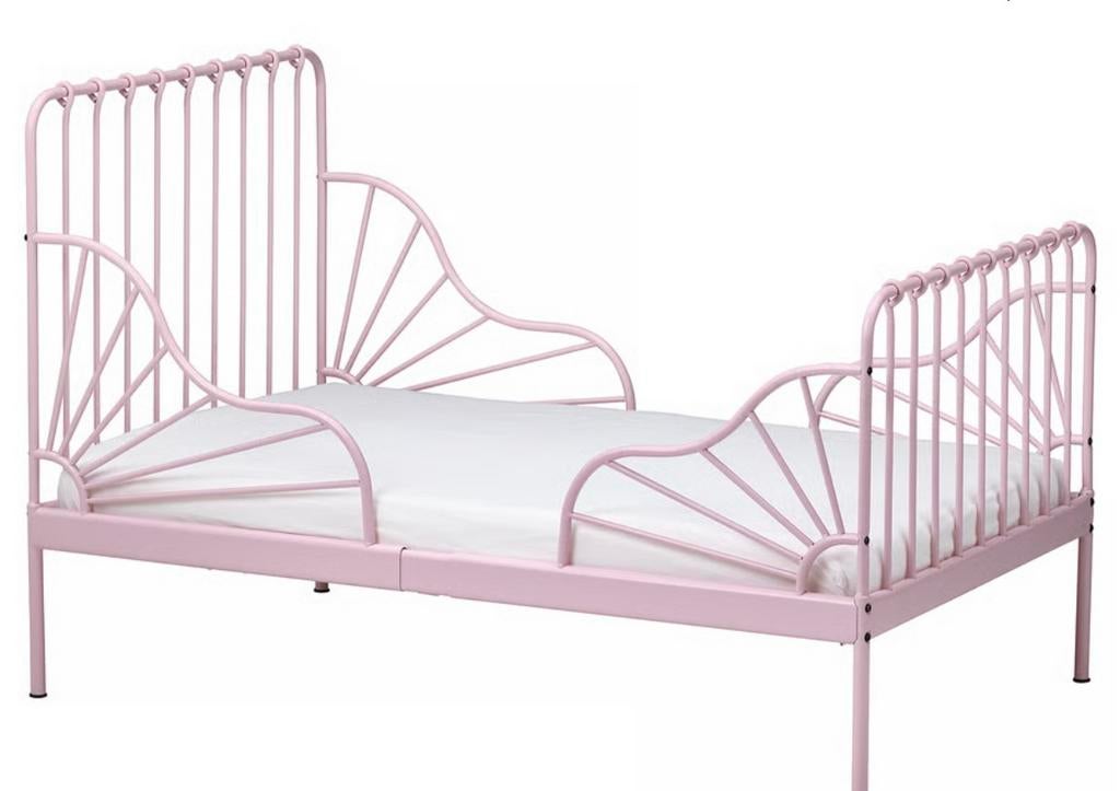 Minnen bed zwart incl. matras, Ophalen, 70 tot 85 cm, Zo goed als nieuw, Matras