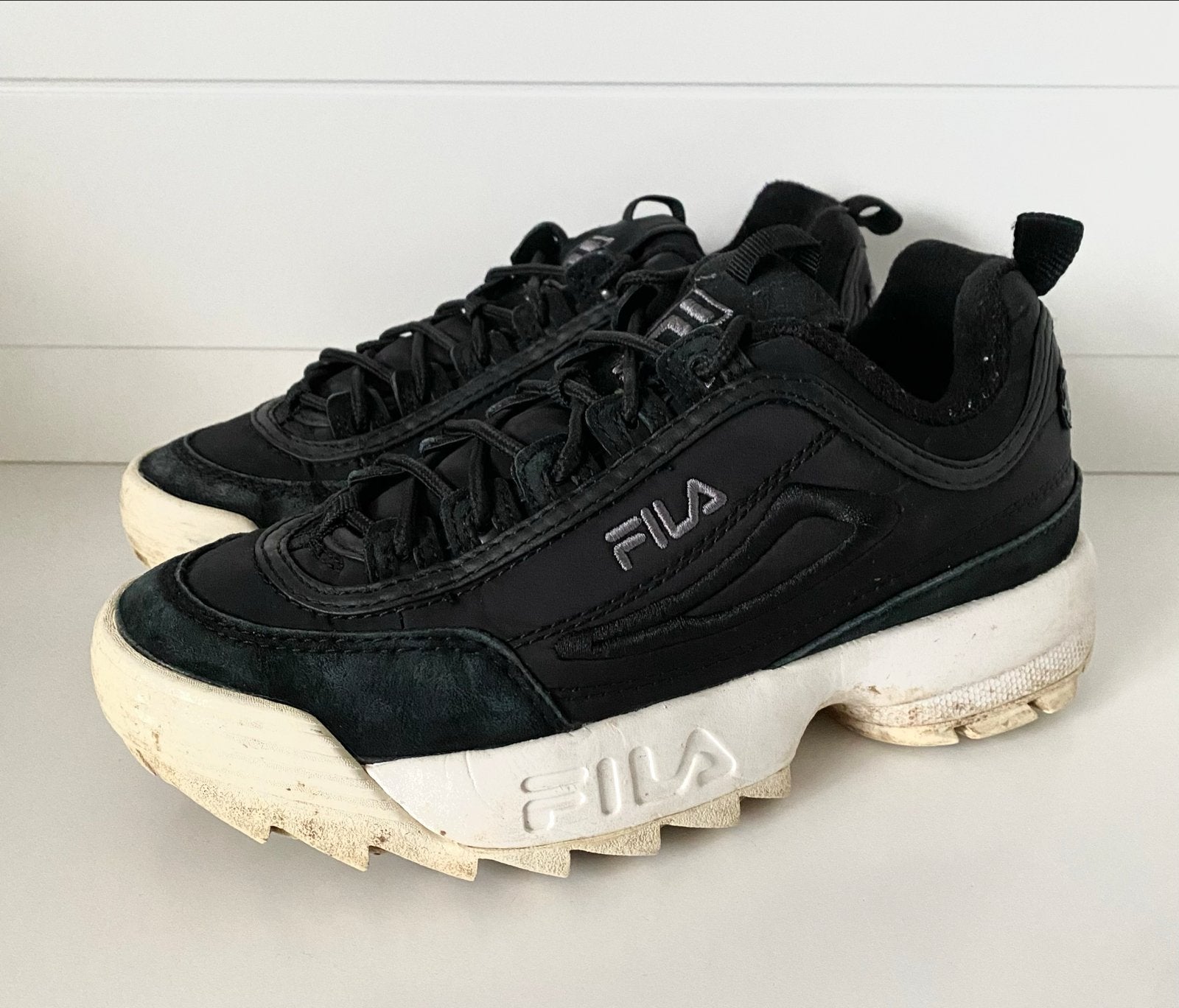 Fila Disruptor sneakers zwart maat 39, Ophalen of Verzenden, Gedragen, Zwart, Sneakers of Gympen