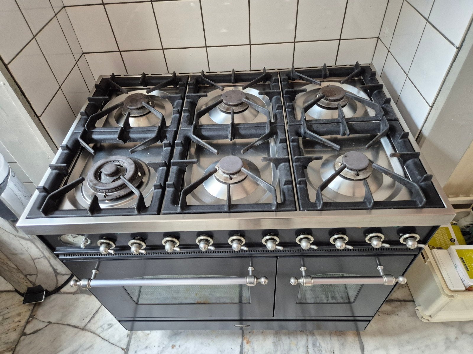Boretti VRN946HN Venezia Fornuis-Antraciet, dubbele oven., Ophalen, Gebruikt, 60 cm of meer, Gas