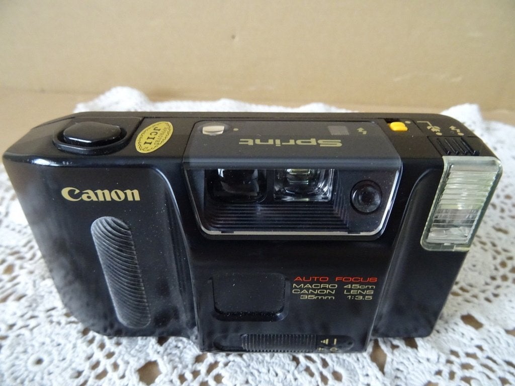 Curiosa vintage Canon camera fotocamera Canon Sprint 1985