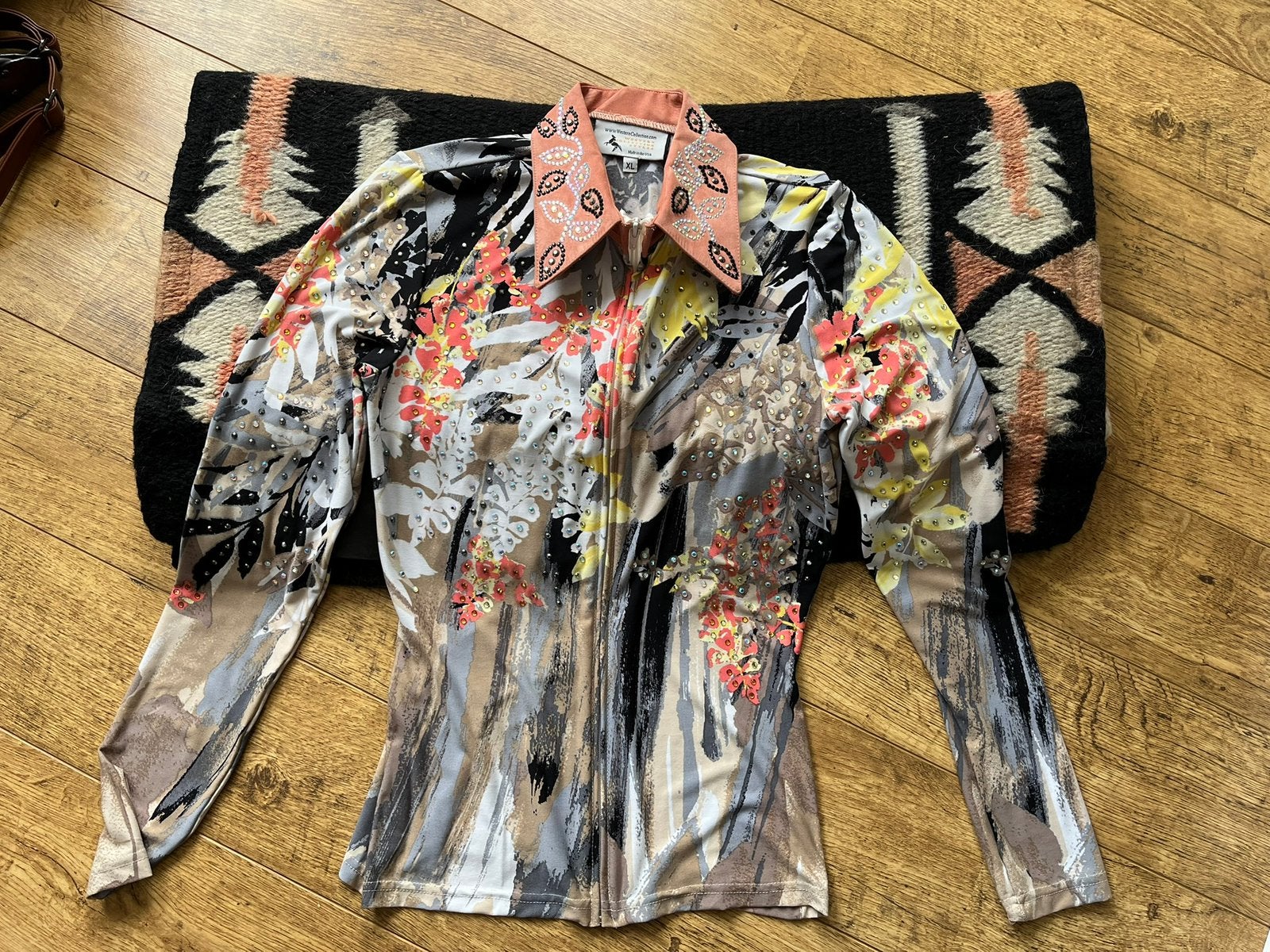Western of linedance show BLOUSE met veel stretch maat L/XL, L, Ademend, Ophalen of Verzenden, Zo goed als nieuw