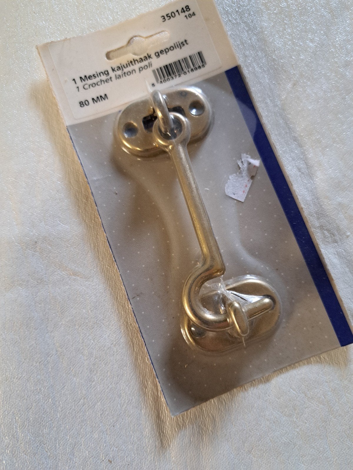 Gepolijste Messing Kajuit- of Deurhaak 80 MM, Ophalen of Verzenden, Nieuw, Koper of Messing, Slot