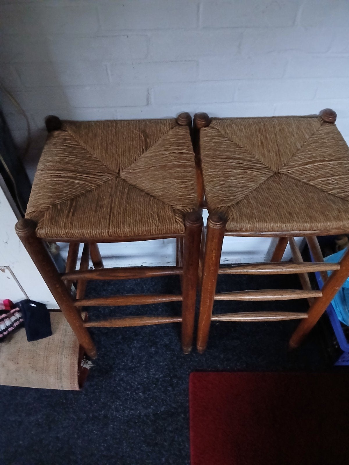 twee vintage  krukken, 2 krukken, Ophalen, Gebruikt, Hout