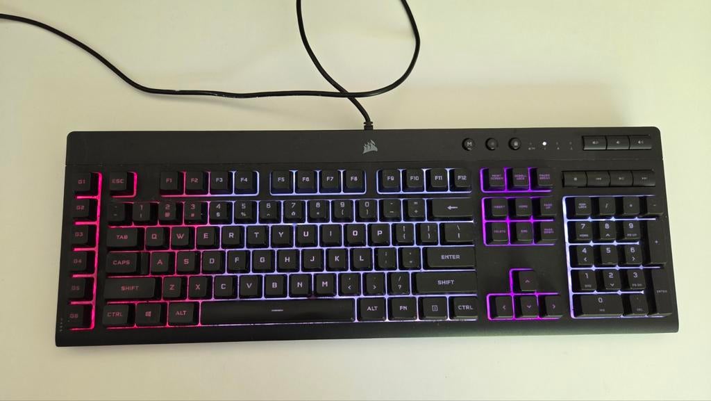 Corsair K55 RGB Gaming Toetsenbord, Computers en Software, Toetsenborden, Gebruikt, Ophalen of Verzenden, Qwerty, Gaming toetsenbord