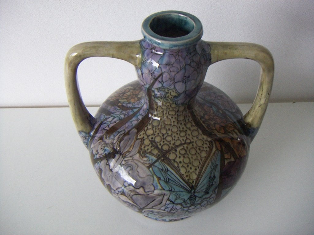 Rozenburg Den Haag plateel keramiek art nouveau vaas jr.1896, Antiek en Kunst, Antiek | Vazen, Ophalen of Verzenden