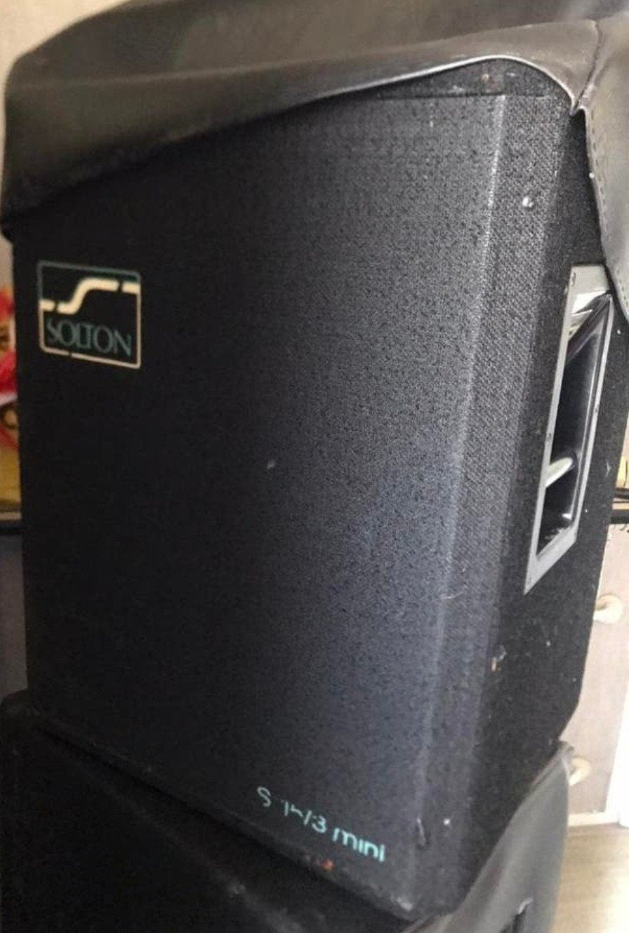 2x Solton 15/3 Mini Speakers - Gebruikt, Gebruikt, 120 watt of meer, Front, Rear of Stereo speakers, Ophalen