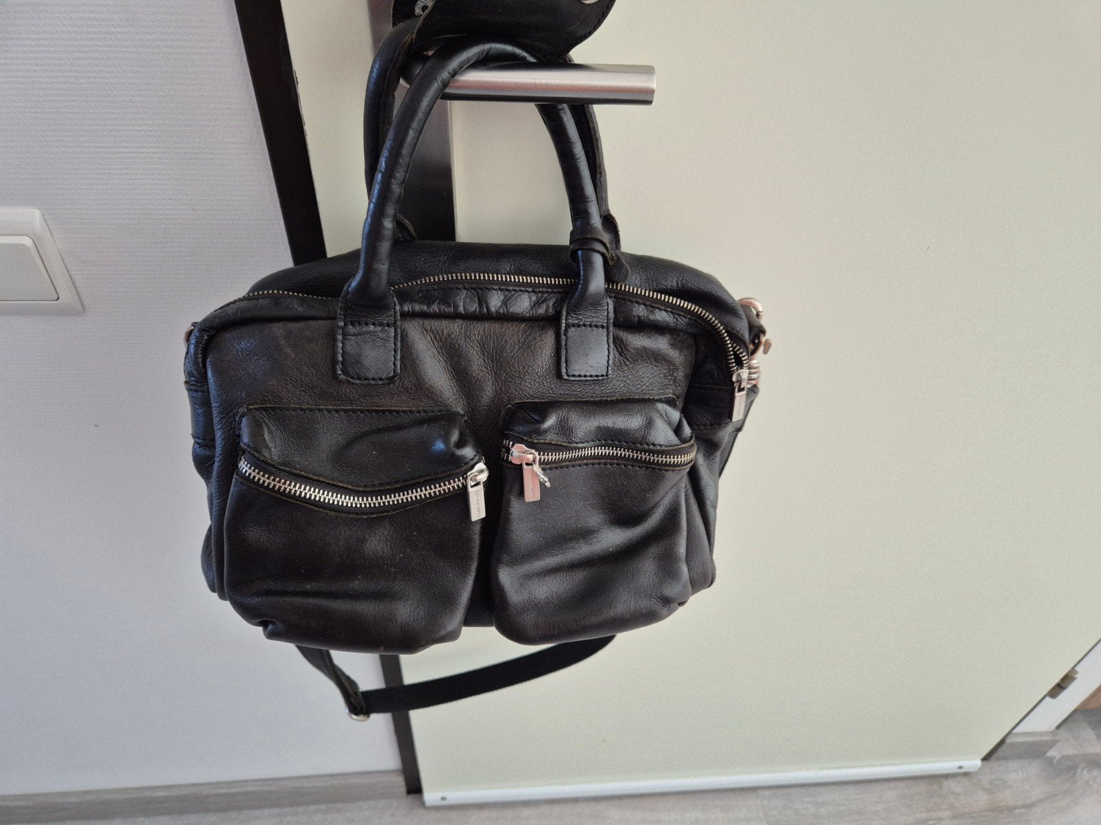 Originele Cowboysbag Zwarte Leren Schoudertas, Ophalen of Verzenden