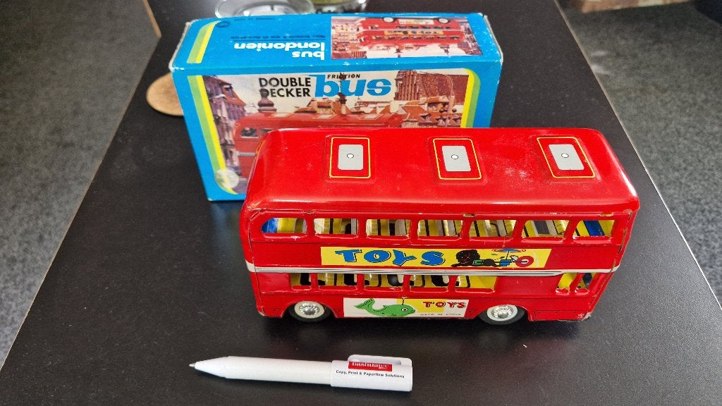 Blikken dubbeldekker bus, Ophalen of Verzenden