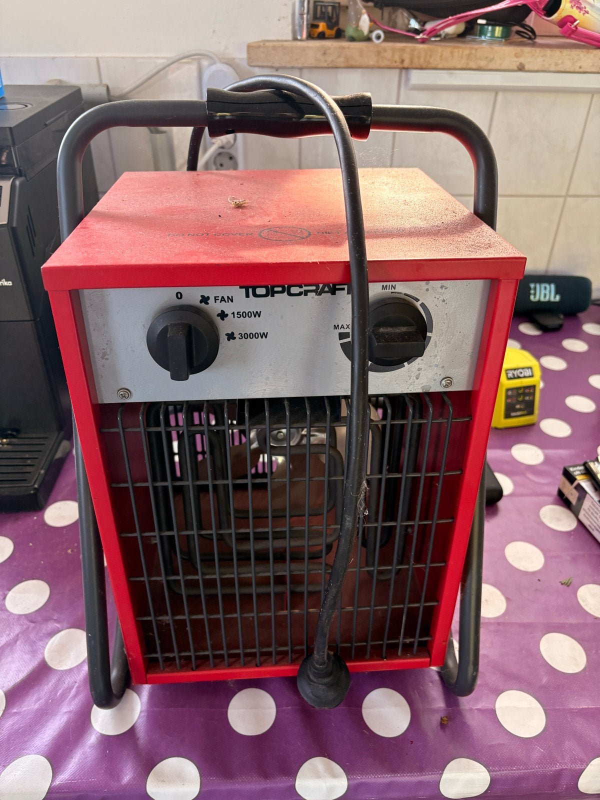TOPCRAFT Heater en Ventilator 1500W/3000W, Ophalen of Verzenden, Gebruikt, Overige