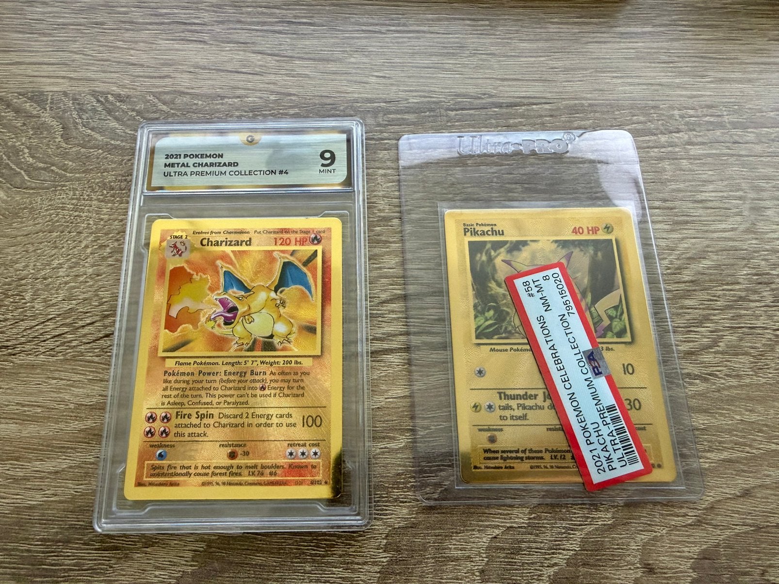 Metal Charizard Pikachu Pokemon Celebrations, Hobby en Vrije tijd, Verzamelkaartspellen | Pokémon, Ophalen, Zo goed als nieuw