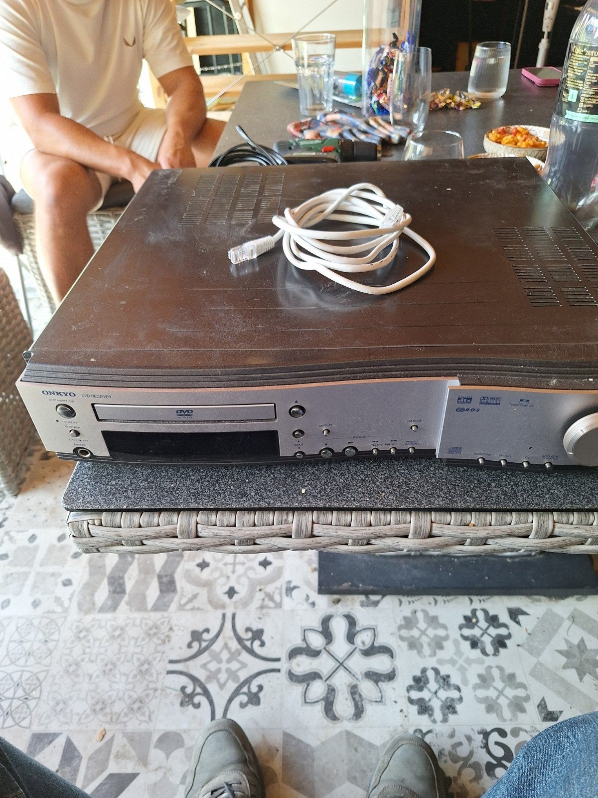 Onkyo DVD Receiver - Zilver/Zwart, Ophalen, Gebruikt, Dvd-speler, Overige merken