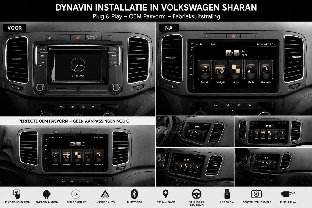 navigatie vw sharan carkit android auto apple carplay usb, Ophalen of Verzenden, Dynavin, VERKOOP@INBOUWNAVIGATIE.COM, Oberonweg 262 3208pg