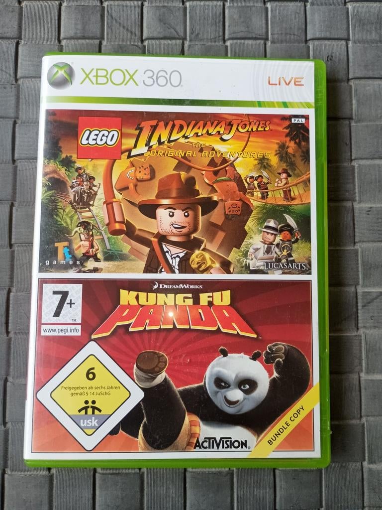 Lego Indiana Jones & Kung Fu Panda - Xbox 360 combi, Avontuur en Actie, Gebruikt, 2 spelers, Eén computer