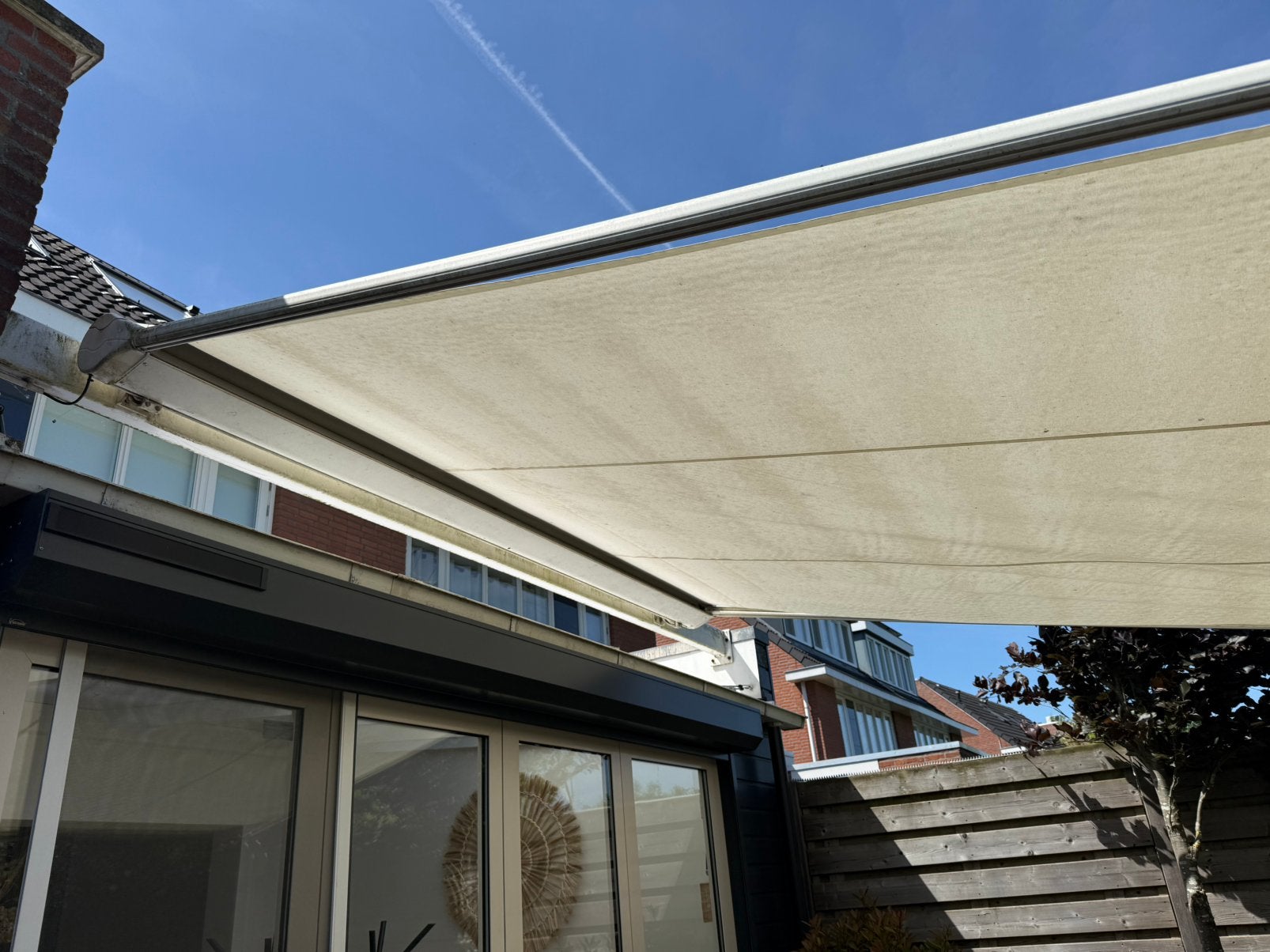 Weinor elektrisch zonnescherm / knikarmscherm –groot formaat, Tuin en Terras, Zonneschermen, Ophalen, Gebruikt, Elektrisch, 250 cm tot 450 cm